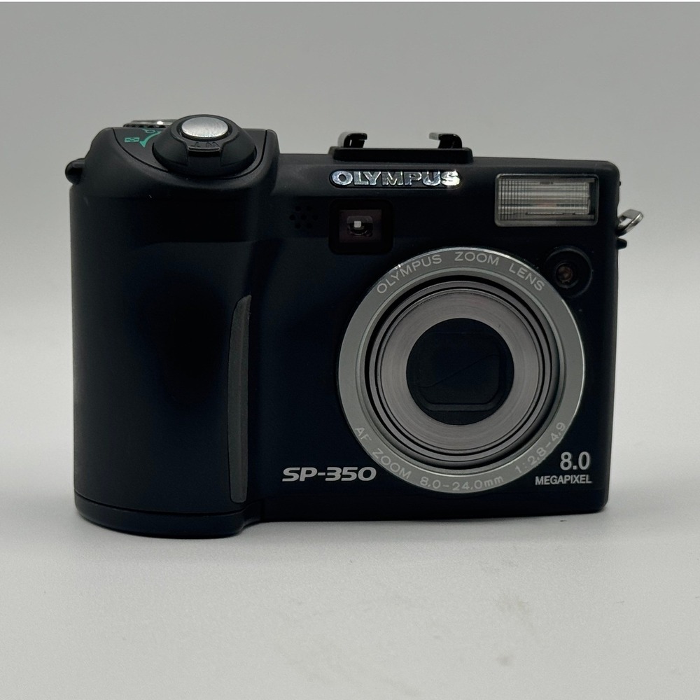 Olympus SP-350 Digital Camera 8.0MP 3x Optical Zoom Black Point and Shoot Tested
